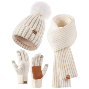 9-color Men's And Women's Knitted Hat Scarf Gloves