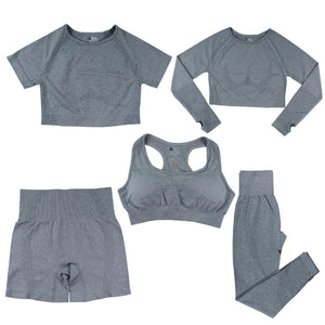 Women's Fashion Dot Fitness Yoga Outfit Five-Piece Set