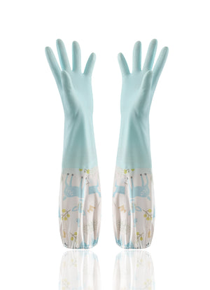 Cleaning Rubber Single Layer Thin Extended Waterproof Gloves