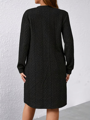 Autumn And Winter Solid Color Casual Knitted Long-sleeved Dress