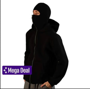 1 Pc Men's Fleece Plain Zipper Hoodie