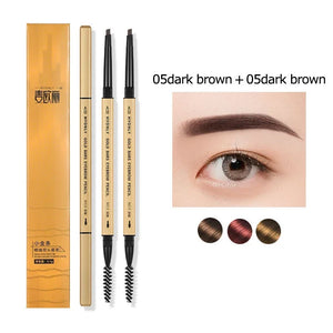 Small Gold Bars Double-end Ultra-fine Eyebrow Pencil Triangle Eyebrow Pen Refill Brow Brush Draw Stereoscopic Long-Lasting Brows