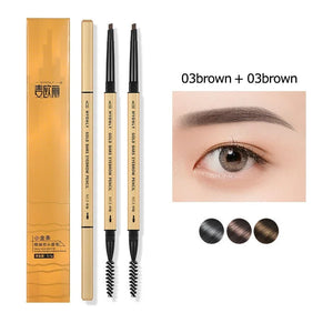 Small Gold Bars Double-end Ultra-fine Eyebrow Pencil Triangle Eyebrow Pen Refill Brow Brush Draw Stereoscopic Long-Lasting Brows
