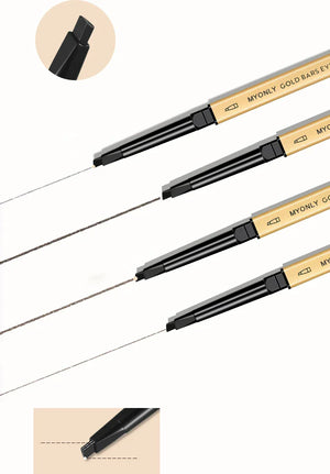 Small Gold Bars Double-end Ultra-fine Eyebrow Pencil Triangle Eyebrow Pen Refill Brow Brush Draw Stereoscopic Long-Lasting Brows