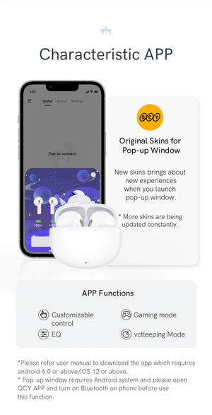 NEW QCY T20 Bluetooth 5.3 TWS Wireless Earphones 68ms Low Latency Earbuds 13mm Driver HIFI Headphones 4 Mics+ENC HD Call