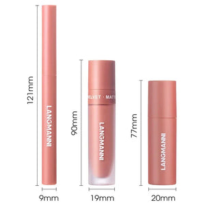 3PCS Matte Lipstick Set Nude Brown Velvet Liquid Lip Gloss Waterproof Non-stick Cup Lip Liner Plumper 24HR Lasting Not Easy Fade