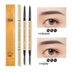 Small Gold Bars Double-end Ultra-fine Eyebrow Pencil Triangle Eyebrow Pen Refill Brow Brush Draw Stereoscopic Long-Lasting Brows
