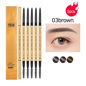 Small Gold Bars Double-end Ultra-fine Eyebrow Pencil Triangle Eyebrow Pen Refill Brow Brush Draw Stereoscopic Long-Lasting Brows
