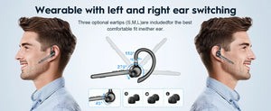 New Bee M53 Bluetooth Headset Wireless Headphone Dual-Mic Mute Noise Cancelling Earpiece Handsfree Earphones for Driver Office