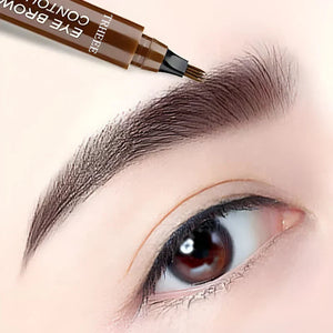 4 Splitted Head Eyebrow Pencil Long Last Smudge Proof Waterproof Sweat Proof High Pigmented Easy Apply Liquid Brow Makeup Pen