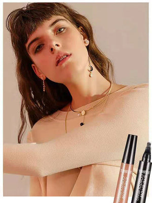 4 Splitted Head Eyebrow Pencil Long Last Smudge Proof Waterproof Sweat Proof High Pigmented Easy Apply Liquid Brow Makeup Pen