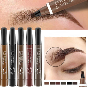 4 Splitted Head Eyebrow Pencil Long Last Smudge Proof Waterproof Sweat Proof High Pigmented Easy Apply Liquid Brow Makeup Pen