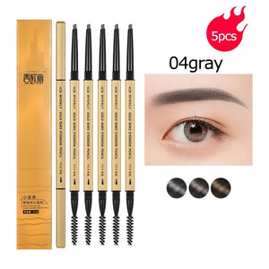 Small Gold Bars Double-end Ultra-fine Eyebrow Pencil Triangle Eyebrow Pen Refill Brow Brush Draw Stereoscopic Long-Lasting Brows