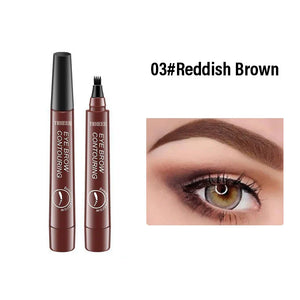 4 Splitted Head Eyebrow Pencil Long Last Smudge Proof Waterproof Sweat Proof High Pigmented Easy Apply Liquid Brow Makeup Pen