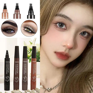 4 Splitted Head Eyebrow Pencil Long Last Smudge Proof Waterproof Sweat Proof High Pigmented Easy Apply Liquid Brow Makeup Pen