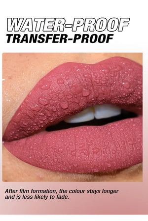 3PCS Matte Lipstick Set Nude Brown Velvet Liquid Lip Gloss Waterproof Non-stick Cup Lip Liner Plumper 24HR Lasting Not Easy Fade