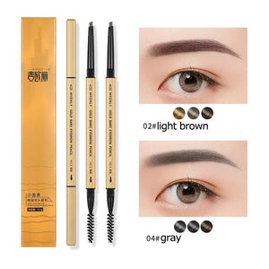 Small Gold Bars Double-end Ultra-fine Eyebrow Pencil Triangle Eyebrow Pen Refill Brow Brush Draw Stereoscopic Long-Lasting Brows