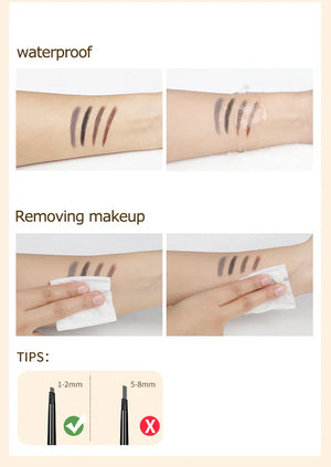 Small Gold Bars Double-end Ultra-fine Eyebrow Pencil Triangle Eyebrow Pen Refill Brow Brush Draw Stereoscopic Long-Lasting Brows