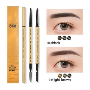 Small Gold Bars Double-end Ultra-fine Eyebrow Pencil Triangle Eyebrow Pen Refill Brow Brush Draw Stereoscopic Long-Lasting Brows