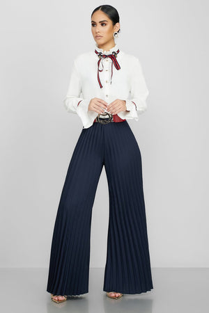 Fashionable Casual Pleated Wide-leg Women's Pants