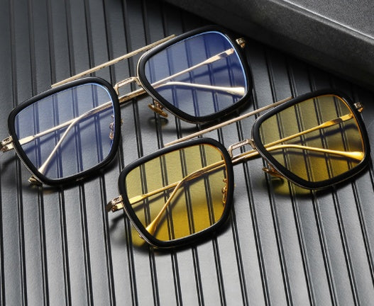 Flat Mirror Retro Men's And Women's Iron Man With The Same Frame Glasses