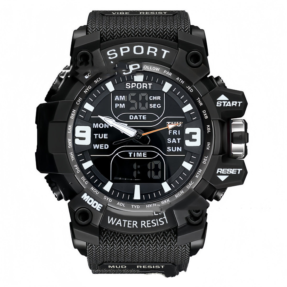 Stylish Black Technology Sports Luminous Boys Electronic Watch