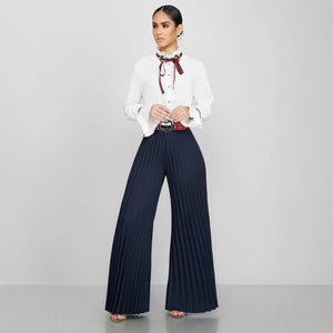 Fashionable Casual Pleated Wide-leg Women's Pants
