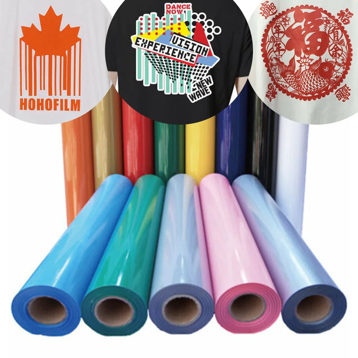 PU Heat Transfer Vinyl Hot Press Iron-on Tshirt Textiles Film Roll HTV Printing Clothing Christmas Halloween Decor for Cameo DIY