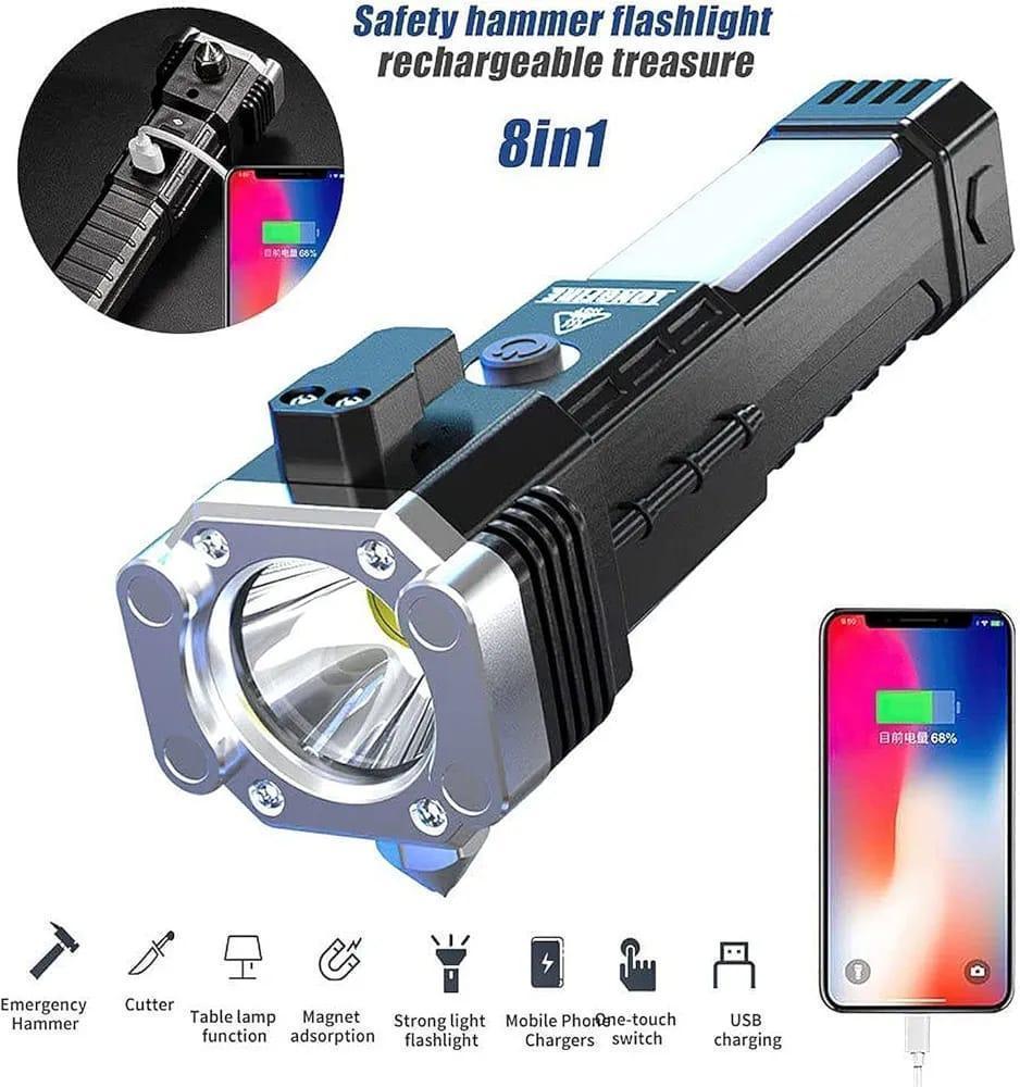 Powerful 1 Pc LED Rechargeable Torch with Advanced Features
