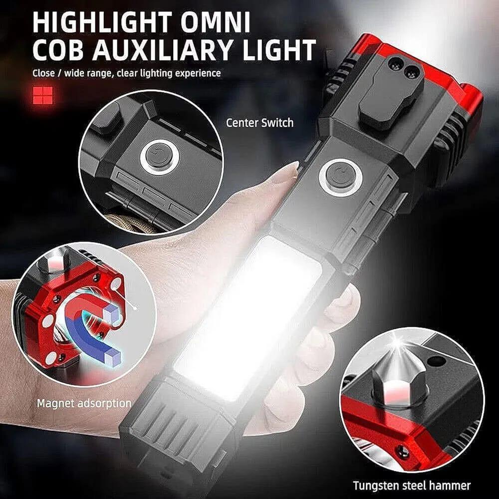Powerful 1 Pc LED Rechargeable Torch with Advanced Features