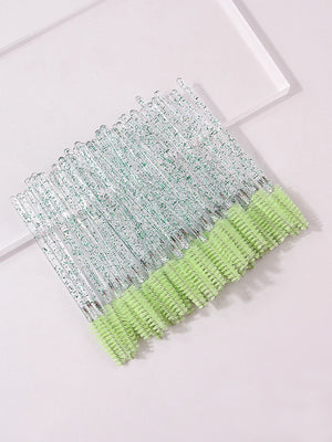 50pcs Reusable Crystal Rod Eyelash Brush Eyelash Comb Eyebrow Comb Eyelash Curl Spiral Multi purpose Portable Makeup Brush