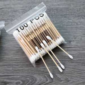 100/500pcs Double Head Cotton Swab Women Makeup Cotton Buds Tip For Wood Sticks Nose Ears Cleaning Health Care Tools