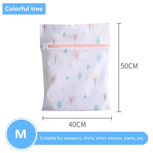 Laundry Bag Fine Mesh Cute Printted Washing Bags For Washing Machine Clothes Organizer Underwear Bra Clean Basket Multiple Sizes