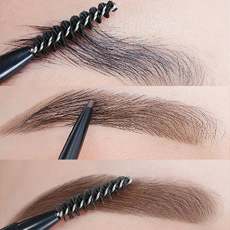 Small Gold Bars Double-end Ultra-fine Eyebrow Pencil Triangle Eyebrow Pen Refill Brow Brush Draw Stereoscopic Long-Lasting Brows