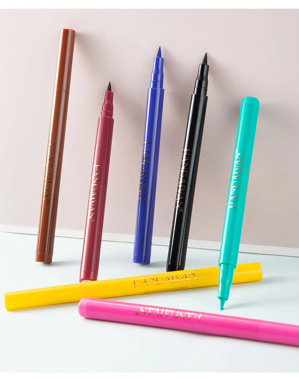 12-Piece Set Matte Colored Eyeliner Pens - Quick-Drying, Non-Smudging Liquid Eyeliner Pens