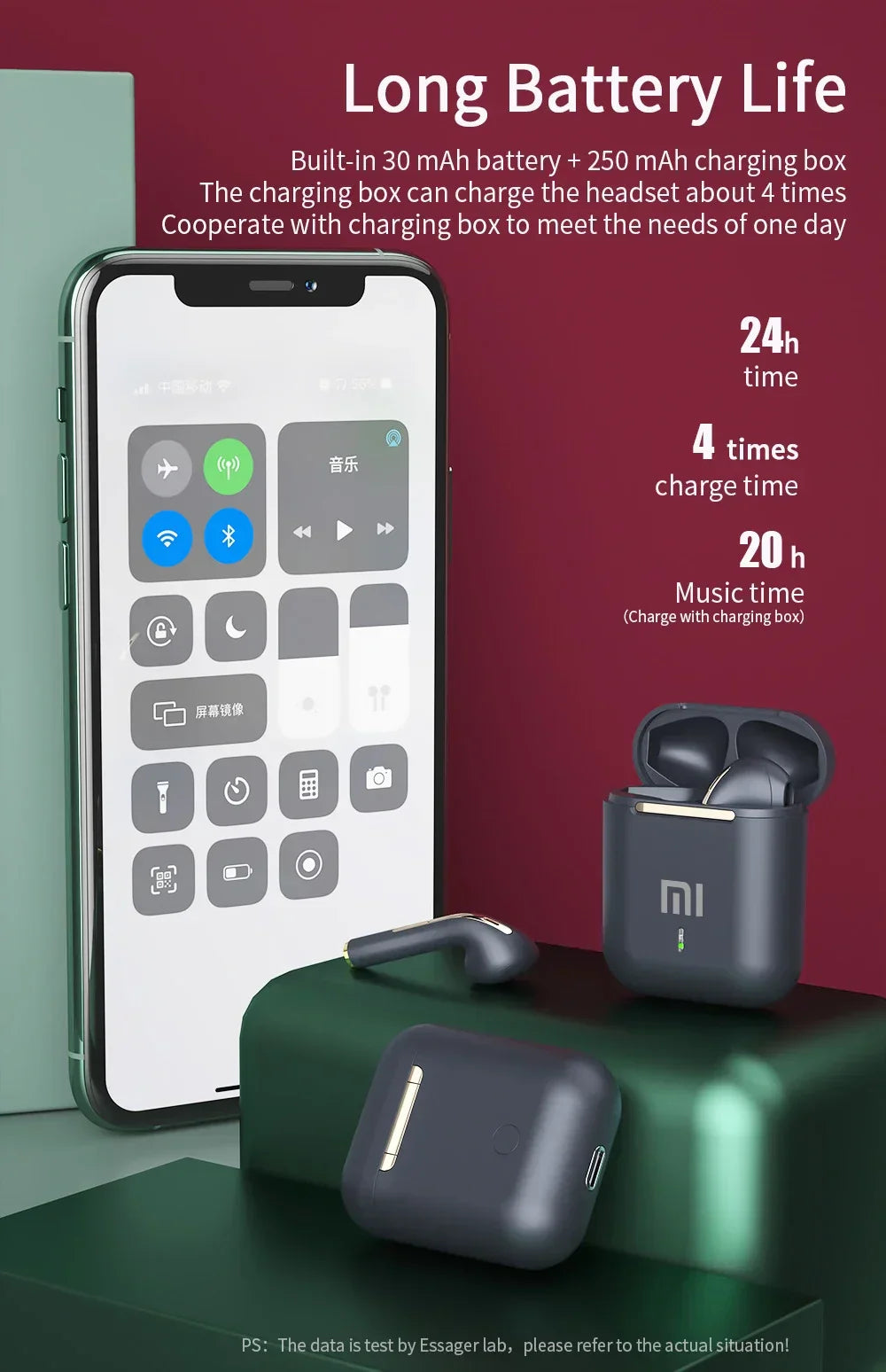 Original XIAOMI J18 Headset Wireless Earphones Bluetooth Headphones True For Stereo Sport Game TWS Earbuds In Ear With Mic Touch