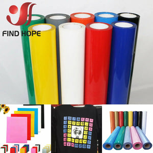 PU Heat Transfer Vinyl Hot Press Iron-on Tshirt Textiles Film Roll HTV Printing Clothing Christmas Halloween Decor for Cameo DIY