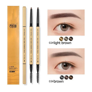 Small Gold Bars Double-end Ultra-fine Eyebrow Pencil Triangle Eyebrow Pen Refill Brow Brush Draw Stereoscopic Long-Lasting Brows