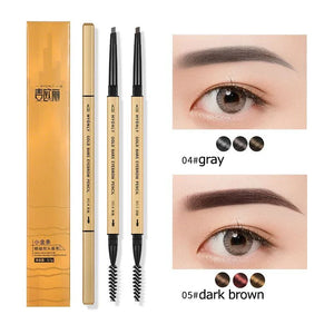 Small Gold Bars Double-end Ultra-fine Eyebrow Pencil Triangle Eyebrow Pen Refill Brow Brush Draw Stereoscopic Long-Lasting Brows