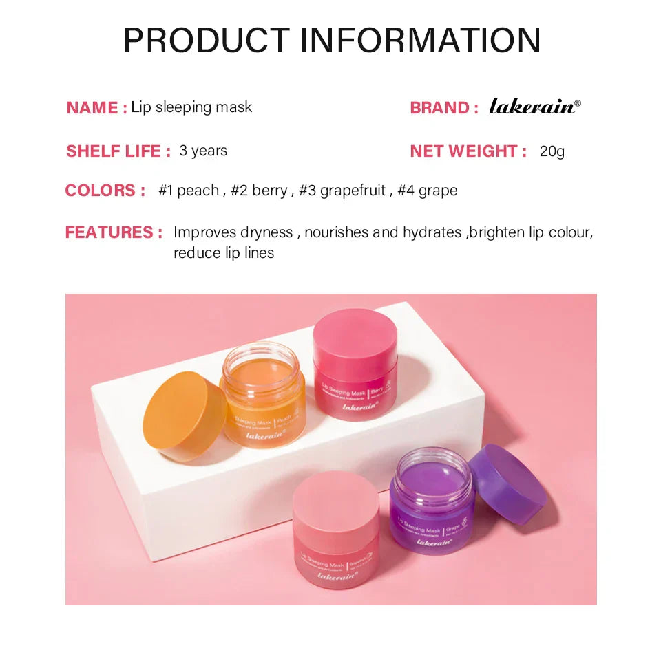 Moisturizing Sleeping Lip Mask Night Lips Care Maintenance Fades Lip Lines Relieves Lipitis Lip Care Products 20g