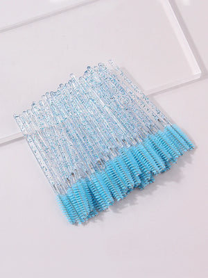 50pcs Reusable Crystal Rod Eyelash Brush Eyelash Comb Eyebrow Comb Eyelash Curl Spiral Multi purpose Portable Makeup Brush