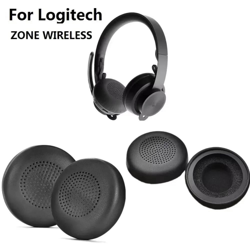 1Pair Protein Leather Ear Pads Replacement Sponge Foam Headset Earmuff Headphone Accessories for Logitech Zone Wireless