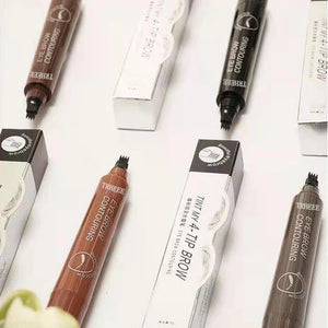 4 Splitted Head Eyebrow Pencil Long Last Smudge Proof Waterproof Sweat Proof High Pigmented Easy Apply Liquid Brow Makeup Pen
