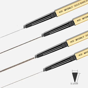 Small Gold Bars Double-end Ultra-fine Eyebrow Pencil Triangle Eyebrow Pen Refill Brow Brush Draw Stereoscopic Long-Lasting Brows