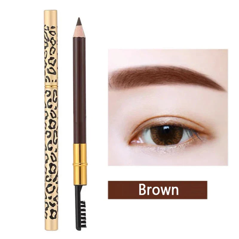 Lasting Color Double Head Eyebrow Pencil with Brush Waterproof Not Blooming Black Brown Professional Tint Shade Eyebrows Makeup