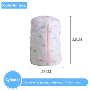 Laundry Bag Fine Mesh Cute Printted Washing Bags For Washing Machine Clothes Organizer Underwear Bra Clean Basket Multiple Sizes