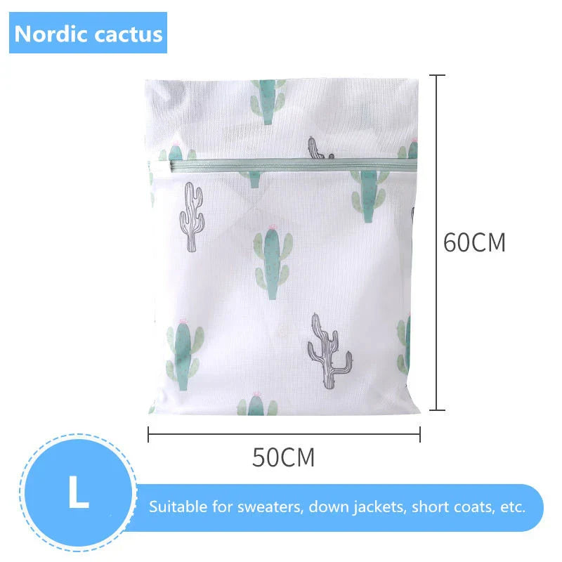 Laundry Bag Fine Mesh Cute Printted Washing Bags For Washing Machine Clothes Organizer Underwear Bra Clean Basket Multiple Sizes