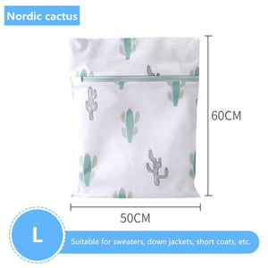 Laundry Bag Fine Mesh Cute Printted Washing Bags For Washing Machine Clothes Organizer Underwear Bra Clean Basket Multiple Sizes