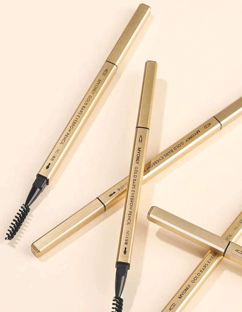 Small Gold Bars Double-end Ultra-fine Eyebrow Pencil Triangle Eyebrow Pen Refill Brow Brush Draw Stereoscopic Long-Lasting Brows