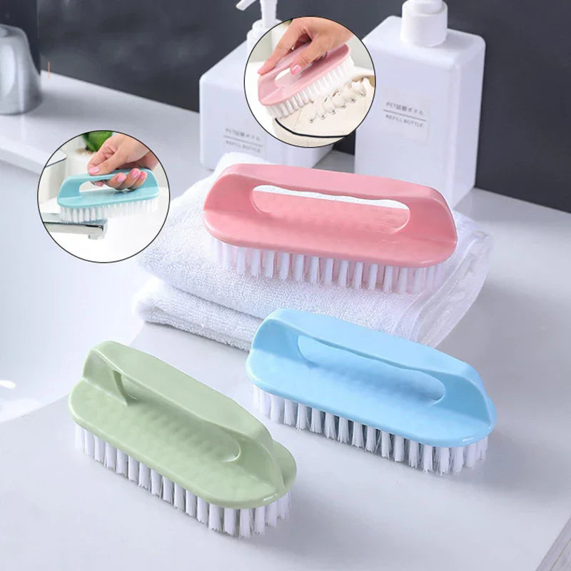 1PC Scrubbing Brush Hard Bristled Laundry Clothes Shoes Scrubbing Brush Portable Plastic Hand Cleaning Brush Kitchen Bathroom